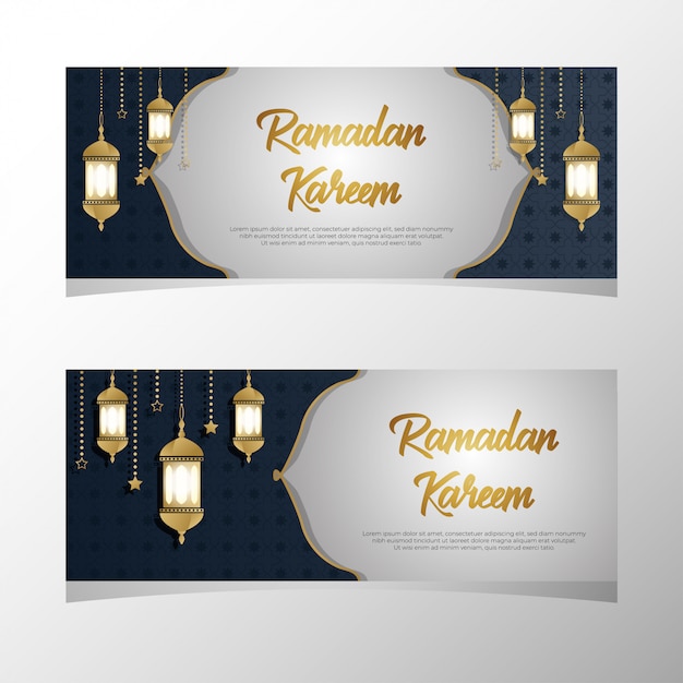 Set di banner di ramadan kareem