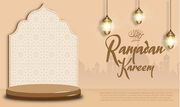 ramadan kareem banner sjabloon met islamitische ornamenten