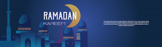 Ramadan kareem banner with mosque 