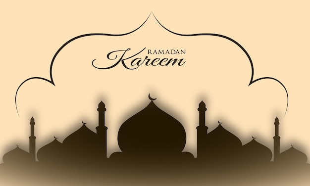 Vector ramadan kareem banner with mosque