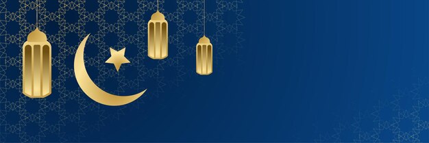 Ramadan Kareem-bannerachtergrond. Lantaarn, maan en abstracte luxe islamitische patroon elementen achtergrond. Vector abstract grafisch ontwerp banner patroon achtergrond sjabloon.