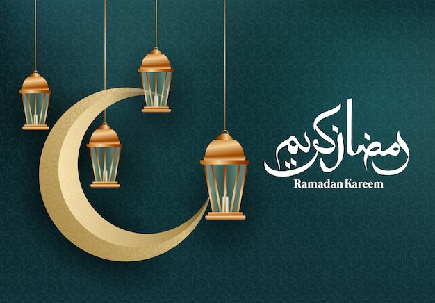 Vettore ramadan kareem design bellissimo biglietto di auguri