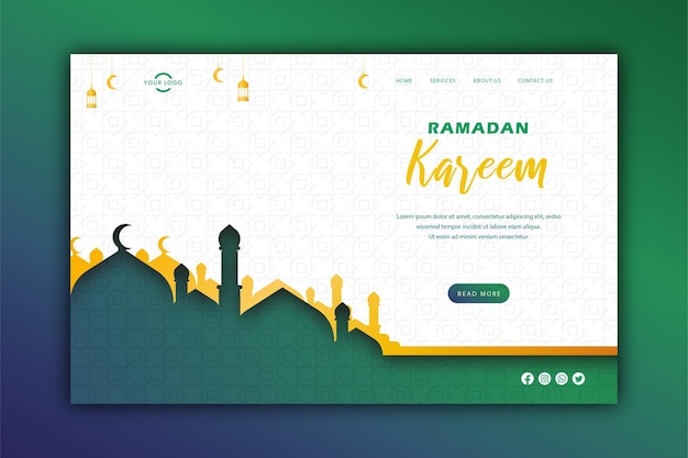 Ramadan kareem bestemmingspagina ontwerp