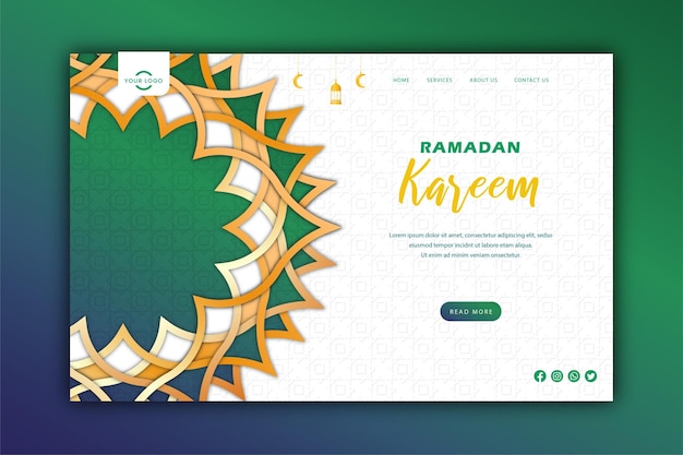 Ramadan kareem bestemmingspagina ontwerp