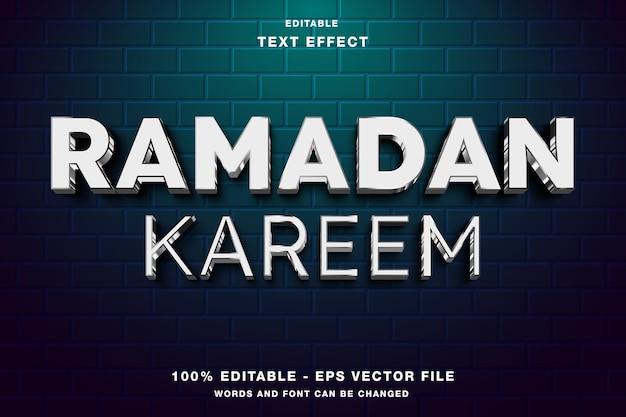 Vector ramadan kareem bewerkbare tekst-effect stijl