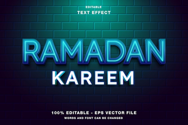 Ramadan kareem bewerkbare tekst-effect