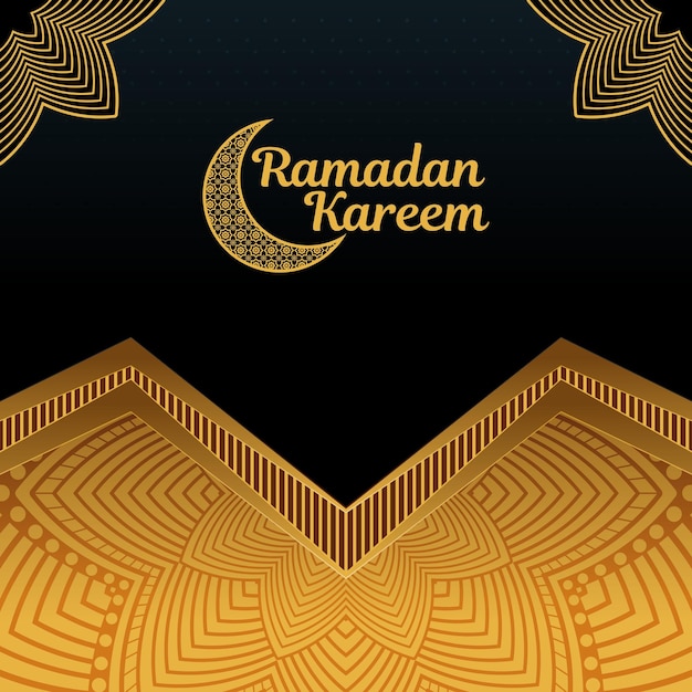 Ramadan kareem black and gold background