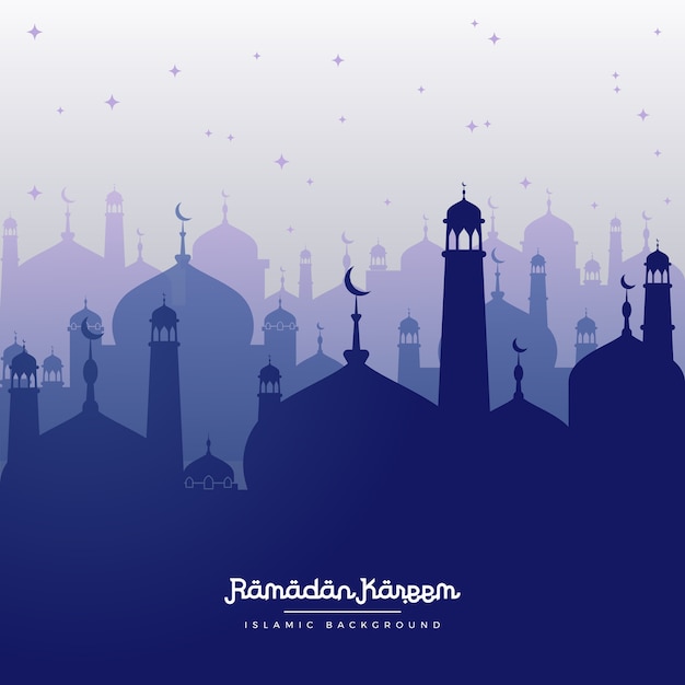 Ramadan kareem blue background