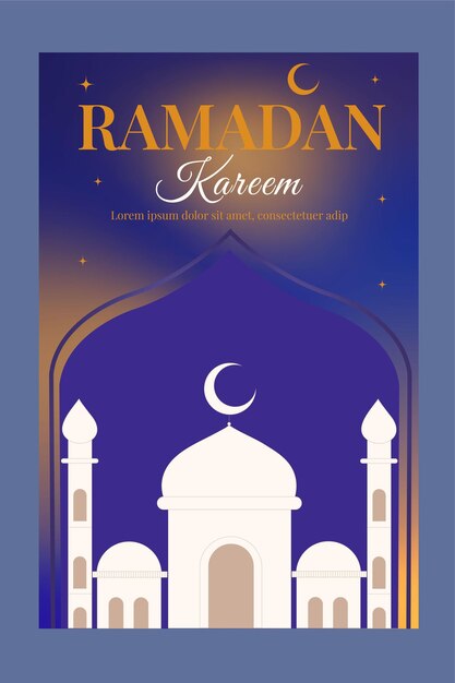 Vector ramadan kareem in blue night