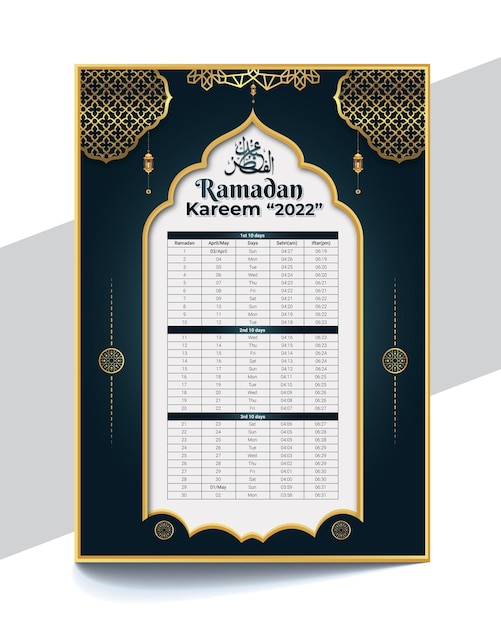 Calendario ramadan kareem 2022