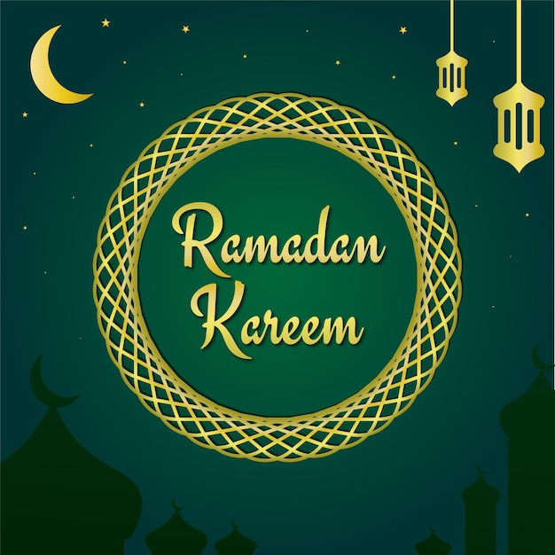 Ramadan Kareem Card een luxe en prachtige islamitische achtergrond Social media banner