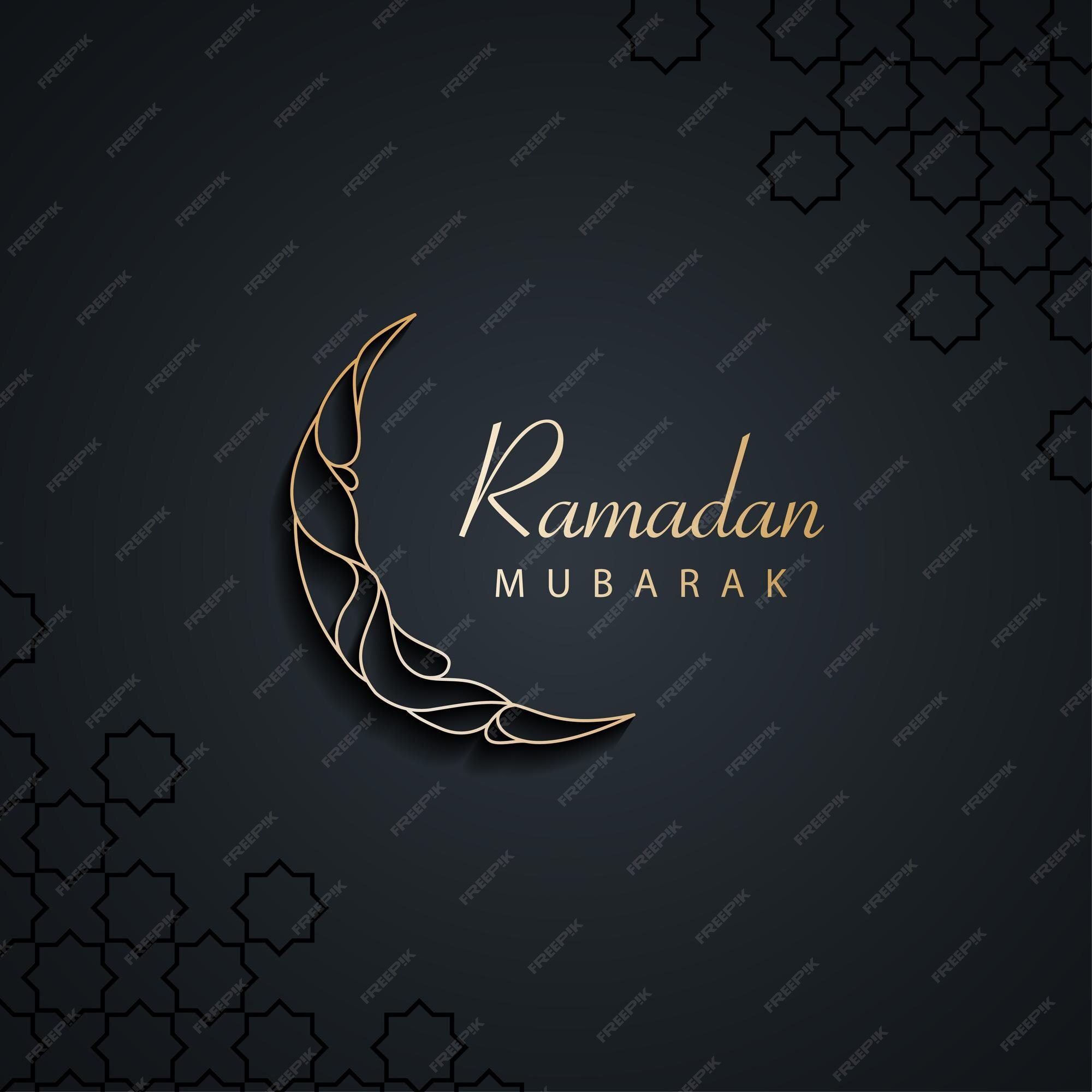 the golden crescent moon, Ramadan Kareem celebration with golden