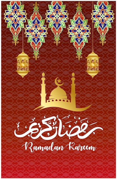 Ramadan Kareem concept banner 3d gouden frame Arabisch venster op mooie achtergrond mooi