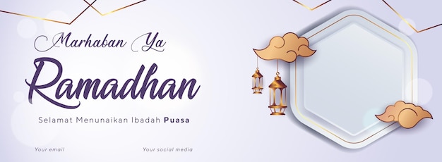 ramadan kareem concept banner design. Marhaban Ya Ramadhan. luxurious and elegant design.