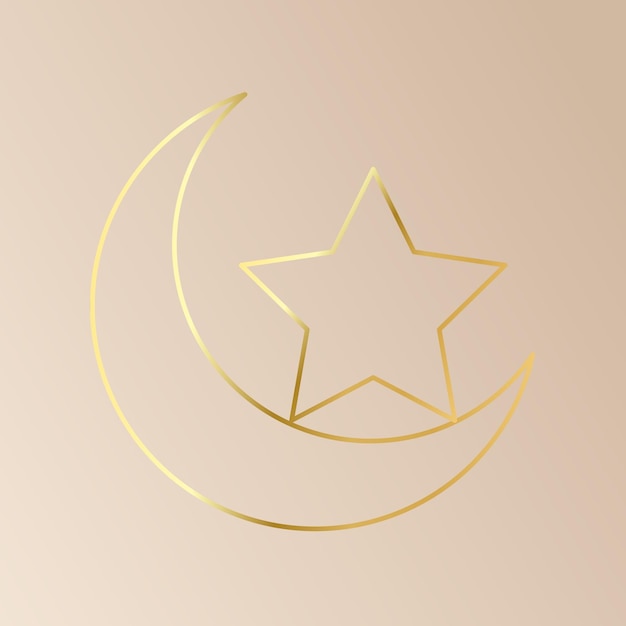 Vettore ramadan kareem luna decorativa e saluto a stella