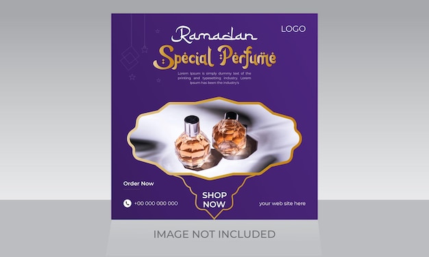 Ramadan kareem delicious food social media square flyer template