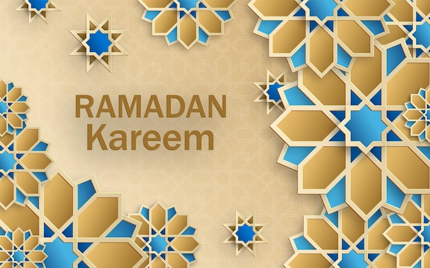 Ramadan Kareem design on Islamic background