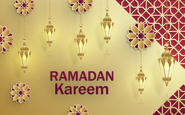 Ramadan Kareem design on Islamic background