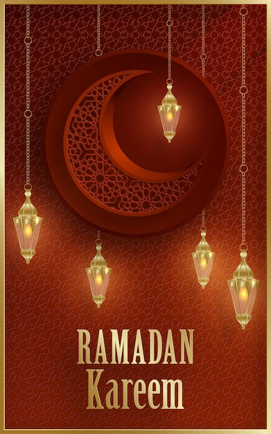 Vettore design ramadan kareem su sfondo islamico