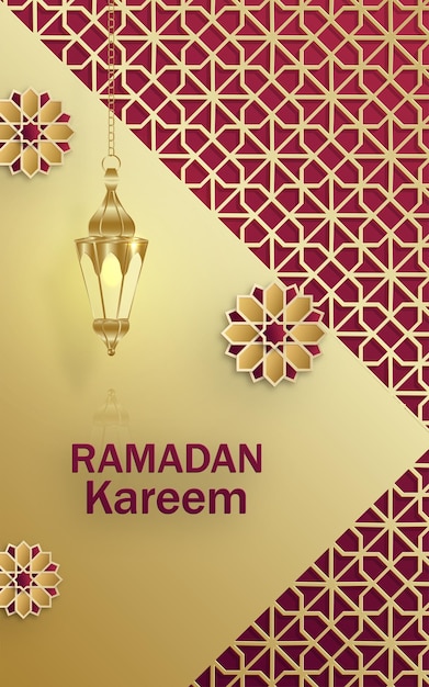 Ramadan Kareem design on Islamic background