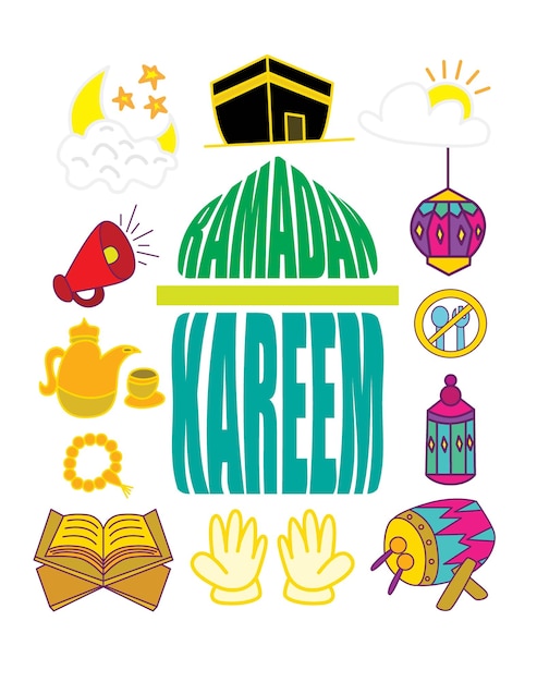 Ramadan kareem doodle design