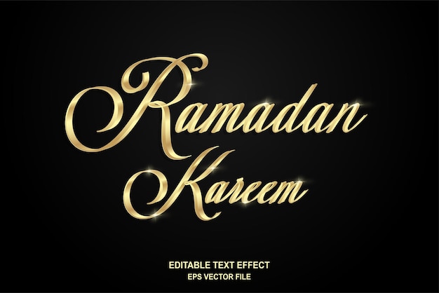 Ramadan kareem effetto testo editabile testo completamente modificabile eps vector