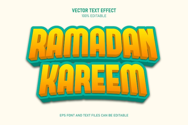 Vettore ramadan kareem effetti di testo modificabili stile di tendenza moderno