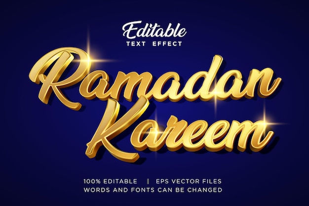 ramadan kareem editable text effect with golden texture effect