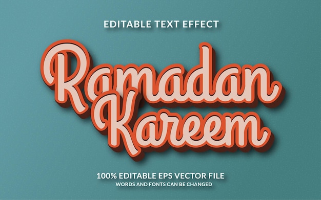 Effetto testo modificabile ramadan kareem