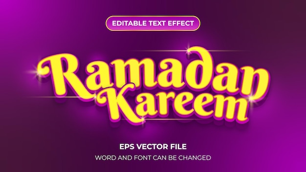 Рамадан карим редактируемый текстовый эффект