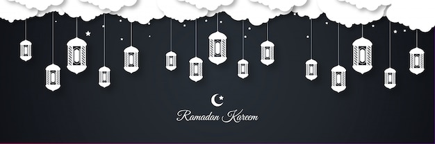 Vector ramadan kareem eid banner achtergrond