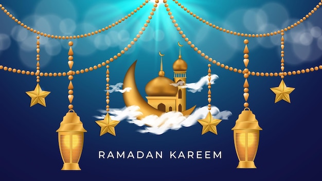 Ramadan Kareem Eid Mubarak Achtergrond Sjabloon