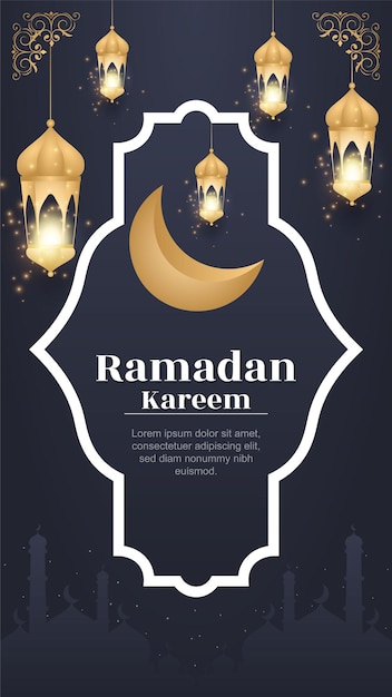 Ramadan kareem and Eid Mubarak Instagram and Facebook story template