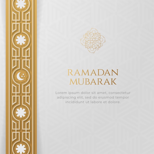 Ramadan kareem eid mubarak islamic arabic ornament border luxury abstract background