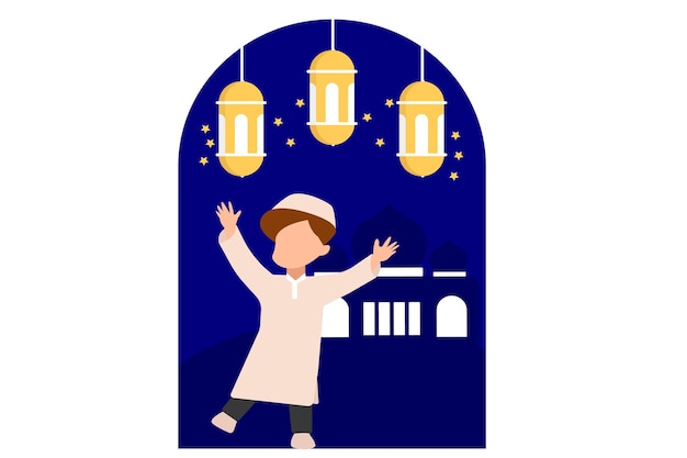 Ramadan Kareem Flat Design Illustration