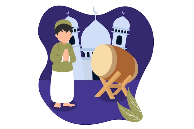 Ramadan kareem flat design illustrazione