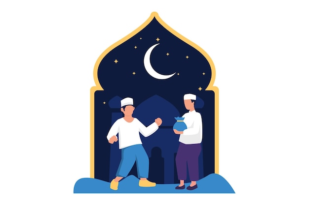 Vettore ramadan kareem flat design illustrazione