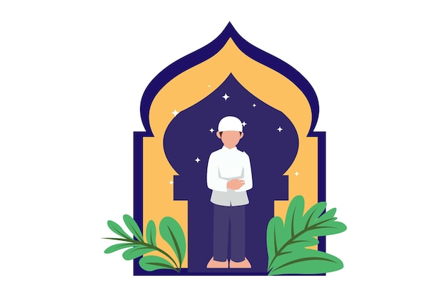 Vettore ramadan kareem flat design illustrazione