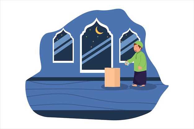 Vector ramadan kareem flat illustratieontwerp