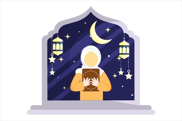 Ramadan Kareem Flat Illustration Design