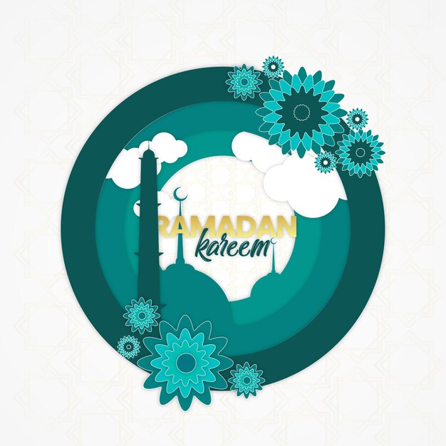 Ramadan Kareem flat illustration with vector background