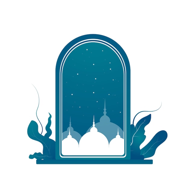 Ramadan Kareem flat illustration with vector background