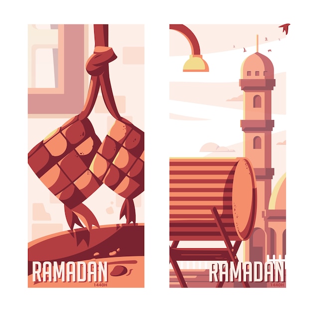 Vettore ramadan kareem flat illustration