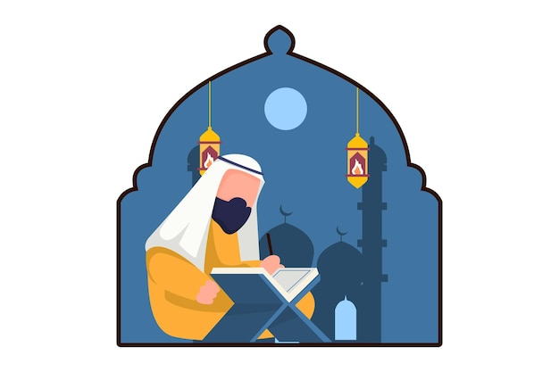 Ramadan kareem flat ontwerp illustratie