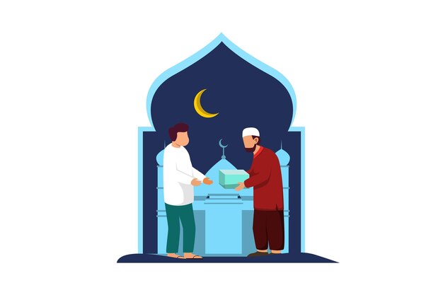 Ramadan kareem flat ontwerp illustratie