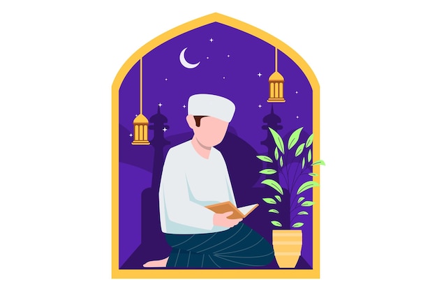 Ramadan Kareem Flat Ontwerp Illustratie