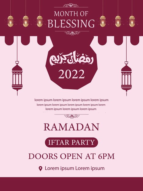 Ramadan Kareem Flyer food menu Islamic template