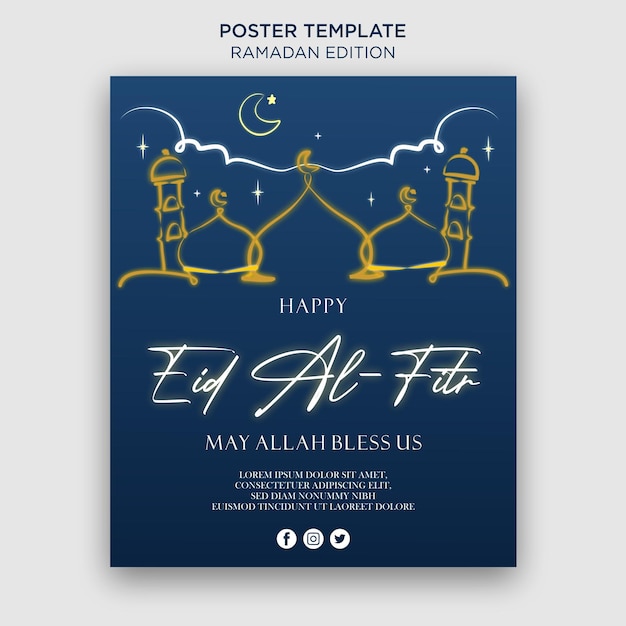 Ramadan kareem flyer template vector