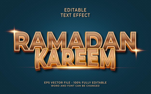 Ramadan kareem gold editable text effect