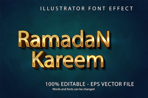 ramadan kareem gold font effect